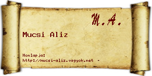 Mucsi Aliz névjegykártya